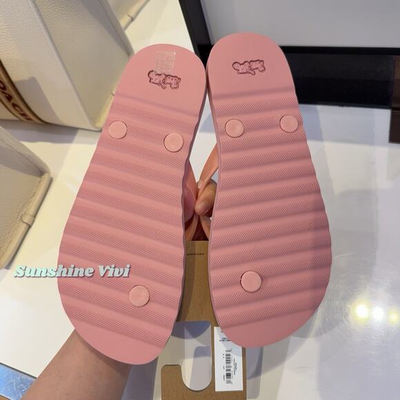 NWT Coach Zayn Flip Flop With Butterfly Print Pink/Chalk CAR24 US 6 - Picture 5 of 10